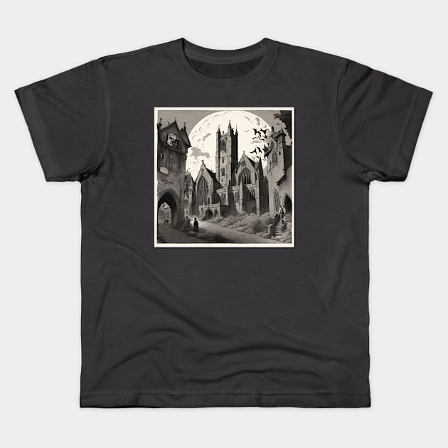 The Ruined Church Kids T-Shirt by Lyvershop